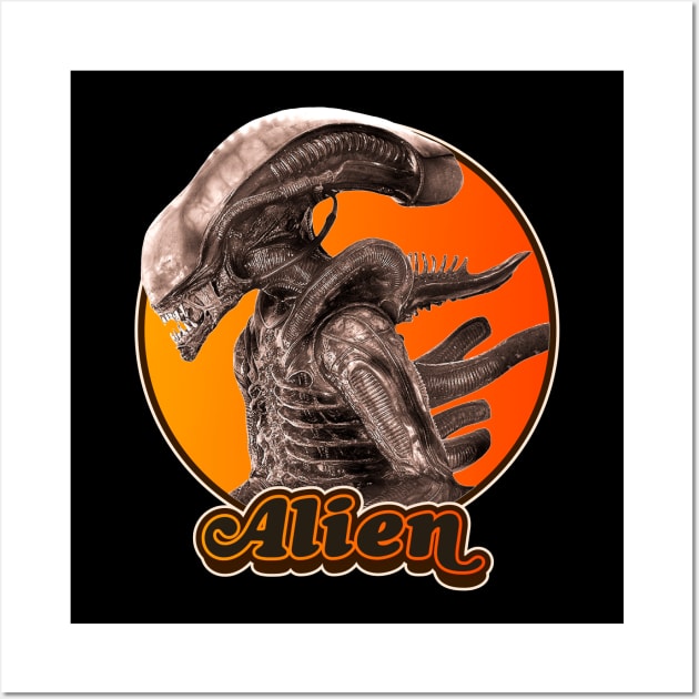 Retro Alien Xenomorph Tribute Wall Art by darklordpug